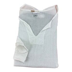 Cotton Collection White ¾ Sleeve Scoop V-Neck Cotton Shirt Women's Large USA